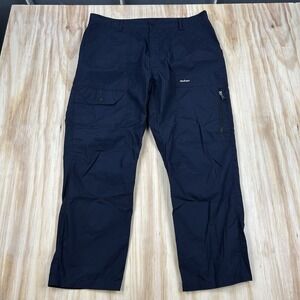 Rohan Action Bags Mens 38x27 Short Navy Blue Walking Trousers Hiking Cargo Pants